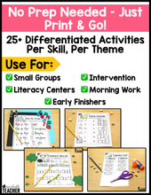 Phonics Worksheets Seasonal ALL YEAR Bundle- NO PREP