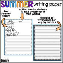 Summer Theme Writing Paper