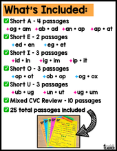 My Very First Phonics Passages - Mixed CVC Practice