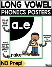 Long Vowel Teams Phonics Posters