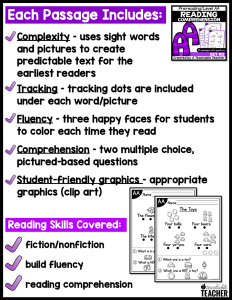 Level AA Reading Comprehension Passages and Questions - Set Two – A ...