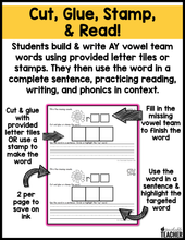 Vowel Team AY Activity Book