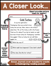 Thanksgiving Reading Comprehension
