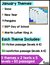 January Guided Reading Passages - Levels A-E