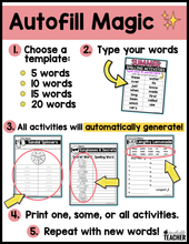 Editable Spelling Activities for ANY List of Words- The ALL YEAR BUNDLE