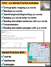 CVCe - a_e Phonics Worksheets - The Science of Reading
