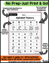 Move and Master Fluency Tables - Alphabet Edition