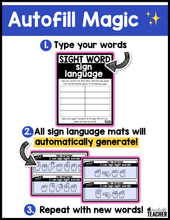 Editable High Frequency Word Sign Language