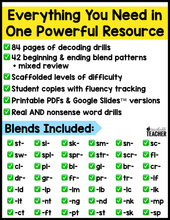 Decoding Drills for Building Phonics Fluency - The Blends Edition
