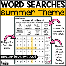 Summer Themed Word Searches