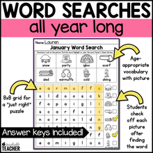 All Year Themed Word Searches