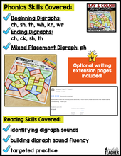 Say and Color - Digraph Activities - Beginning and Ending