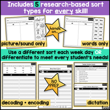 Diphthong Word Sorts | Phonics & Decodable Intervention Activities for K-2