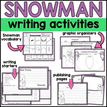 Snowman Writing Activities - K-1