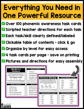 Phonemic Awareness Teacher Task Cards