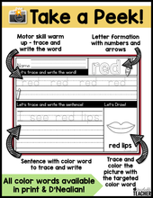 Color Words Trace and Draw