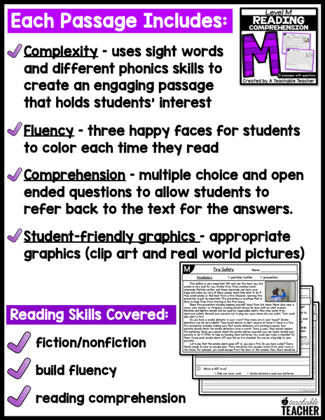 Level M Reading Comprehension Passages and Questions – A Teachable Teacher