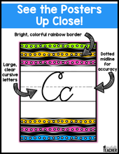 Bright Cursive Alphabet Posters