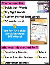 Editable High Frequency Words Worksheets