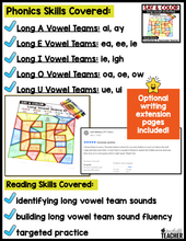 Say and Color - Long Vowel Activities - Vowel Teams