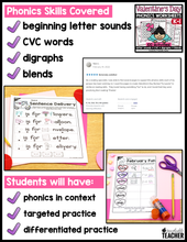 Valentine's Day Phonics Bundle- NO PREP