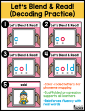 Digital Phonics Glued Sound Words Google Slides for Decoding and Encoding SOR