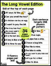 Phonics Based Fluency Sentences - Long Vowels