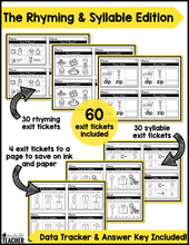 Phonics Exit Tickets - The Rhyming and Syllables Edition