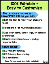 Editable Brochure for Helping Your Child Learn to Read