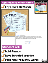 High Frequency Word Sentences for Fluency- Set #3