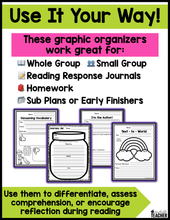 Reading Response Graphic Organizers for Primary Grades