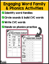 Summer Review CVC Activities- NO PREP Phonics Worksheets