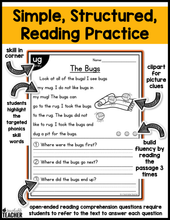 All-in-One Reading Passages - Short Vowel Word Families Set #2