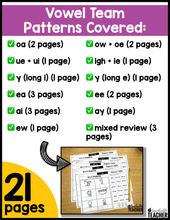 Word Mapping Long Vowel Team Words