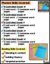 1 Page Wonders for Building Word Fluency - R-Controlled Vowels