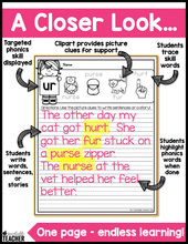Phonics Based Writing - Diphthongs and R-Controlled Vowels
