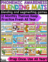 Phonemic Awareness Games Blending & Segmenting Mats - The BUNDLE