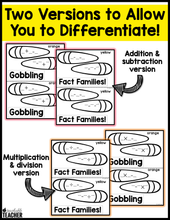 Fact Family Turkey Craft - Addition and Subtraction OR Multiplication and Division