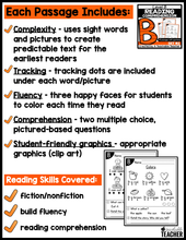 Level B Reading Comprehension Passages and Questions - Set Two