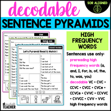 Decodable Sentence Pyramids- Diphthong Words