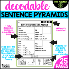 Decodable Sentence Pyramids- Diphthong Words