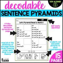 Decodable Sentence Pyramids- Double Final Consonant Words
