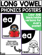 Long Vowel Teams Phonics Posters
