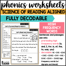 Long Vowel Teams - AI/AY Phonics Worksheets - The Science of Reading