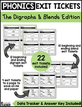 Phonics Exit Tickets - The Digraphs and Blends Edition