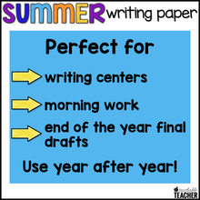 Summer Theme Writing Paper