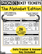 Phonics Exit Tickets - The Alphabet Edition