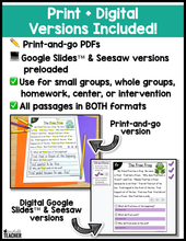 All-in-One Reading Passages - Blends and Digraphs Set #2