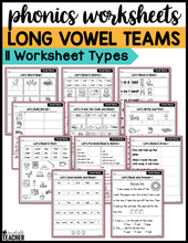 Long Vowel Team Words Phonics Worksheets - The Science of Reading