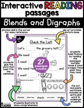 Interactive Reading Passages - Blends and Digraphs
